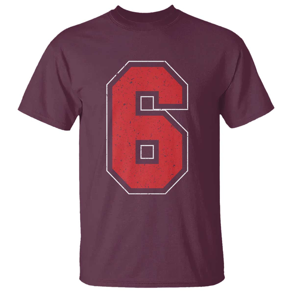 Number 6 T Shirt Fan Varsity Sports Team 67 Jersey Number - Wonder Print Shop