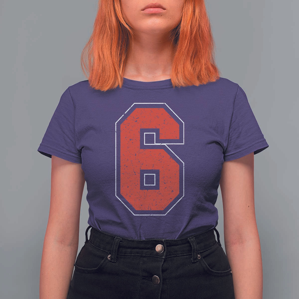 Number 6 T Shirt For Women Fan Varsity Sports Team 67 Jersey Number - Wonder Print Shop