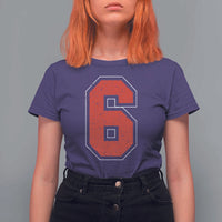 Number 6 T Shirt For Women Fan Varsity Sports Team 67 Jersey Number - Wonder Print Shop