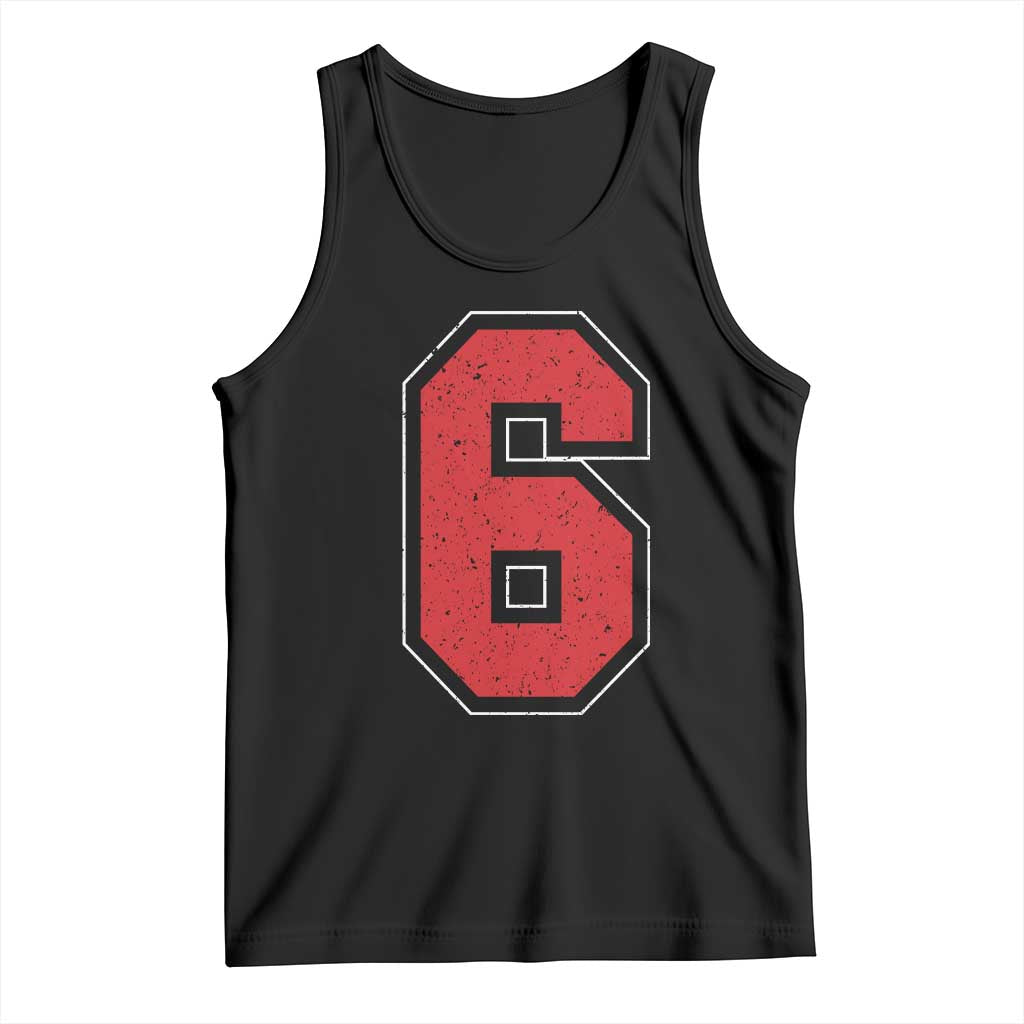 Number 6 Tank Top Fan Varsity Sports Team 67 Jersey Number - Wonder Print Shop