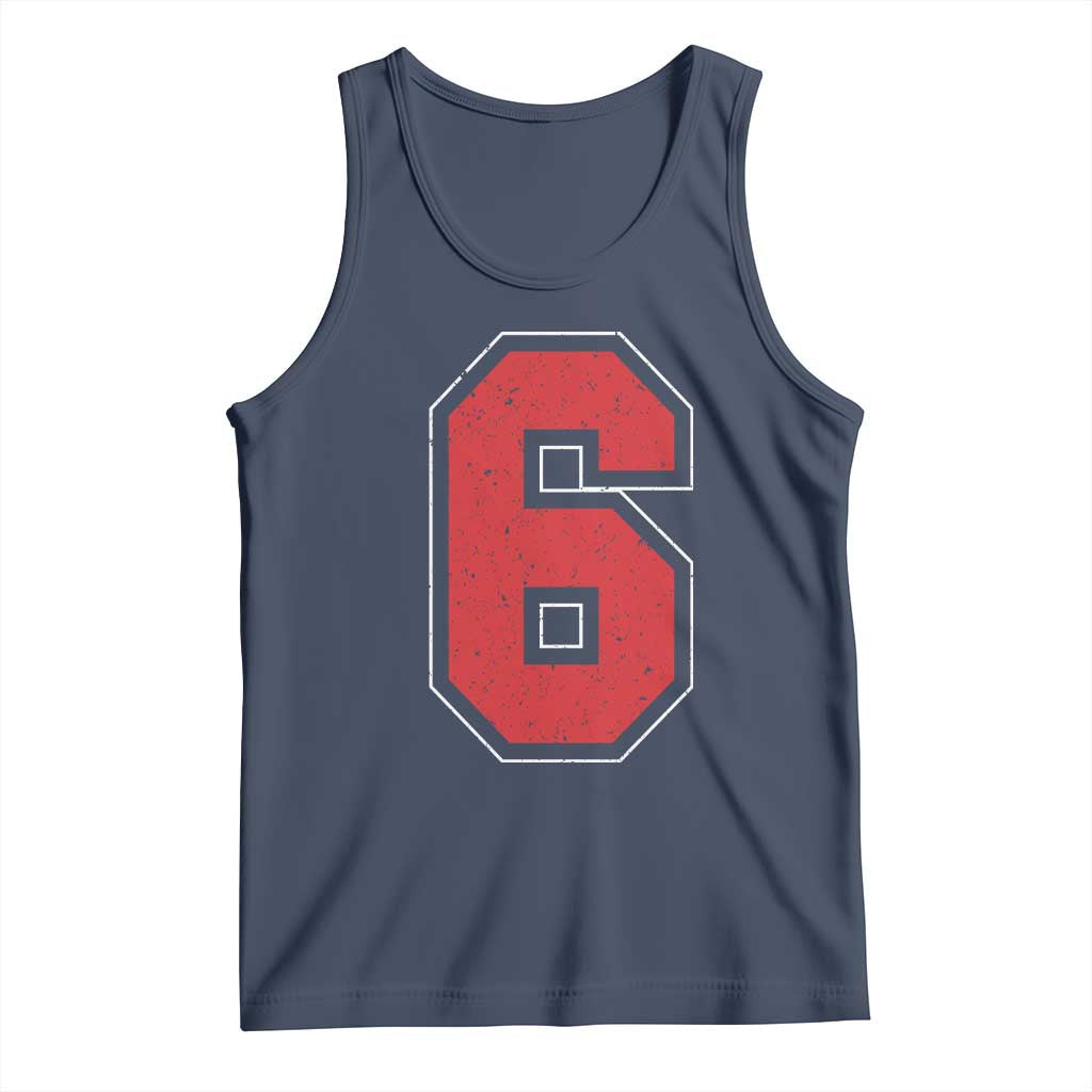 Number 6 Tank Top Fan Varsity Sports Team 67 Jersey Number - Wonder Print Shop