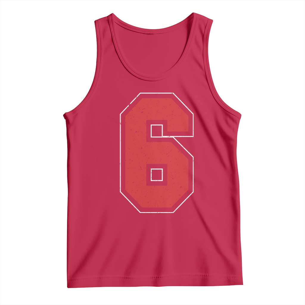 Number 6 Tank Top Fan Varsity Sports Team 67 Jersey Number - Wonder Print Shop