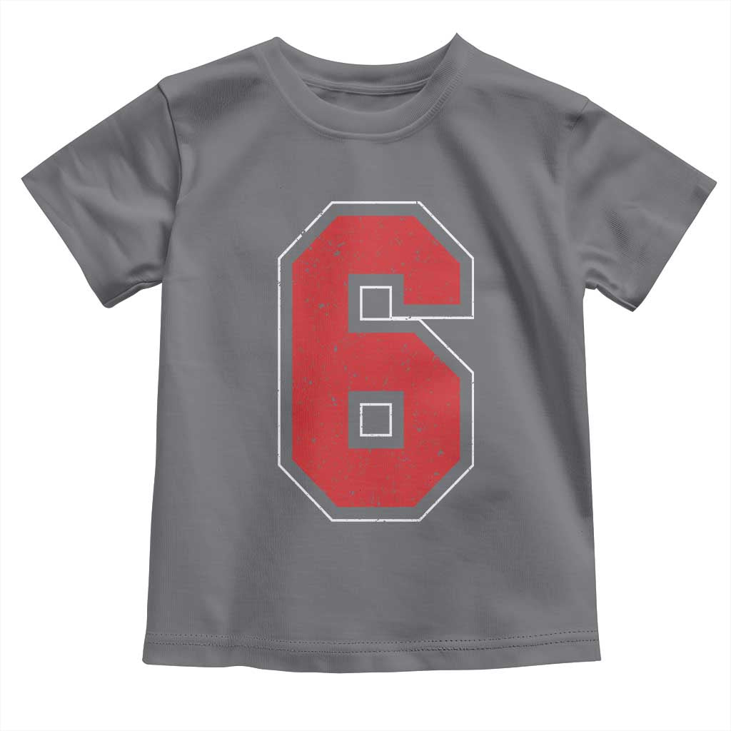 Number 6 Toddler T Shirt Fan Varsity Sports Team 67 Jersey Number - Wonder Print Shop
