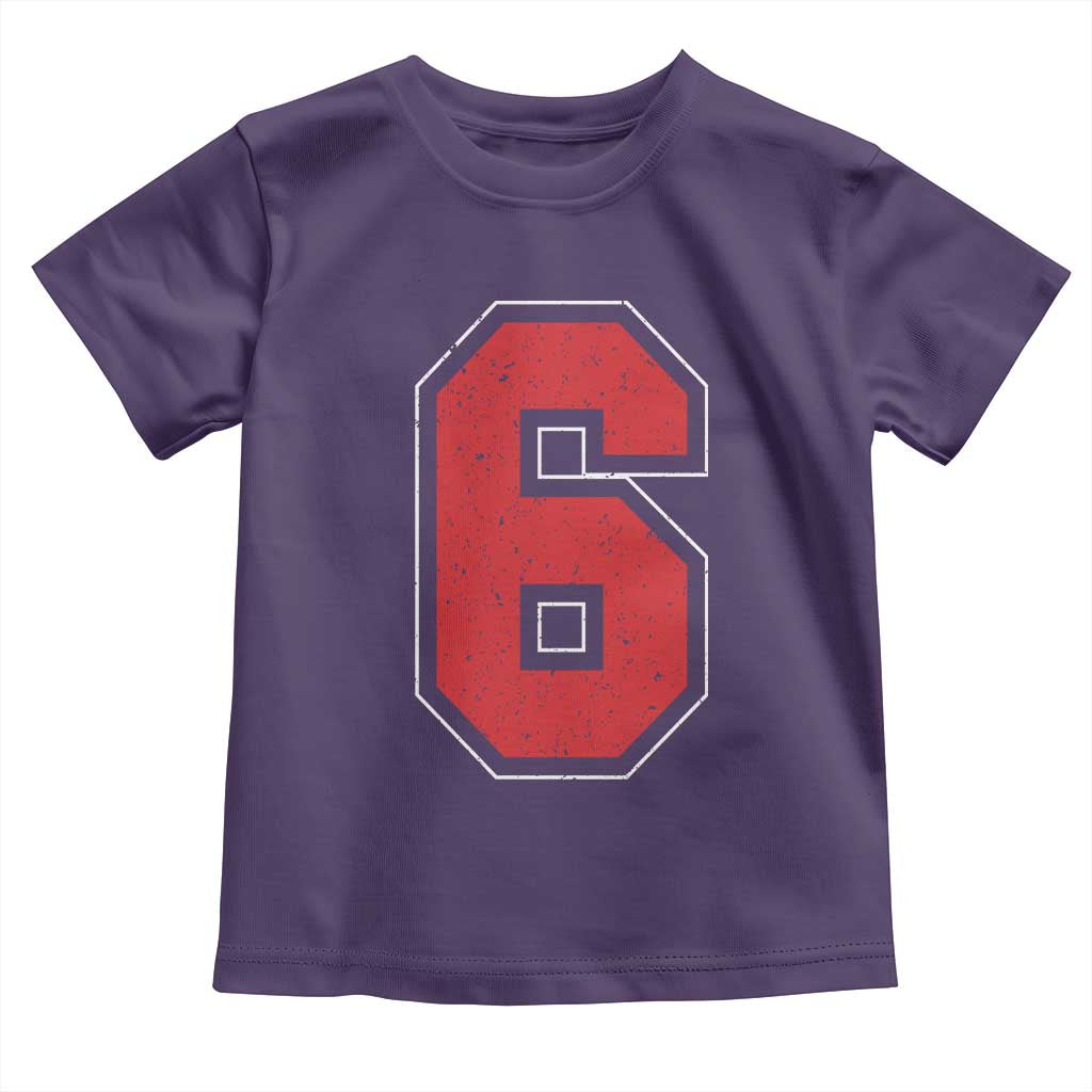 Number 6 Toddler T Shirt Fan Varsity Sports Team 67 Jersey Number - Wonder Print Shop