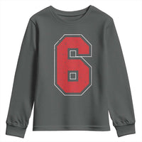 Number 6 Youth Sweatshirt Fan Varsity Sports Team 67 Jersey Number - Wonder Print Shop
