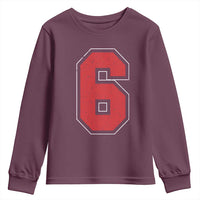 Number 6 Youth Sweatshirt Fan Varsity Sports Team 67 Jersey Number - Wonder Print Shop