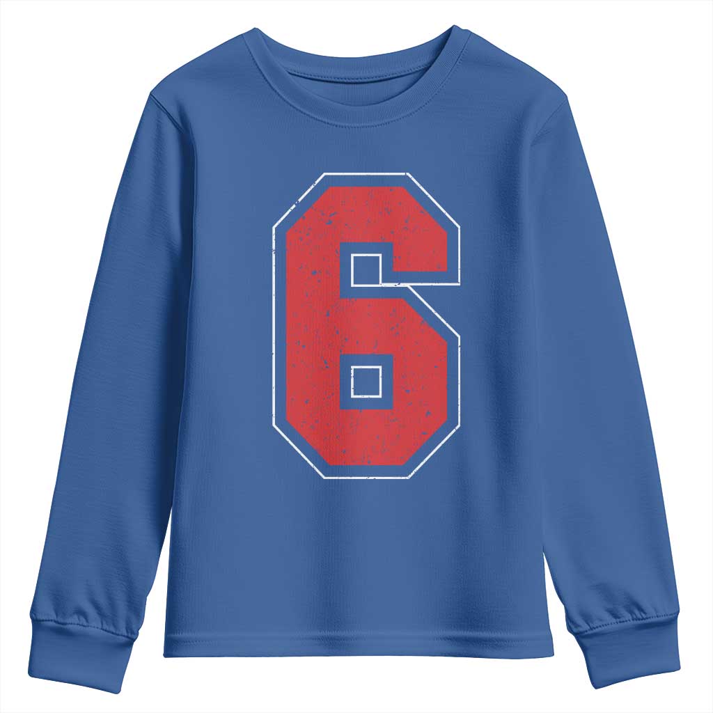 Number 6 Youth Sweatshirt Fan Varsity Sports Team 67 Jersey Number - Wonder Print Shop