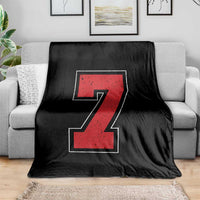 Number 7 Throw Blanket Fan Varsity Sports Team 67 Jersey Number - Wonder Print Shop