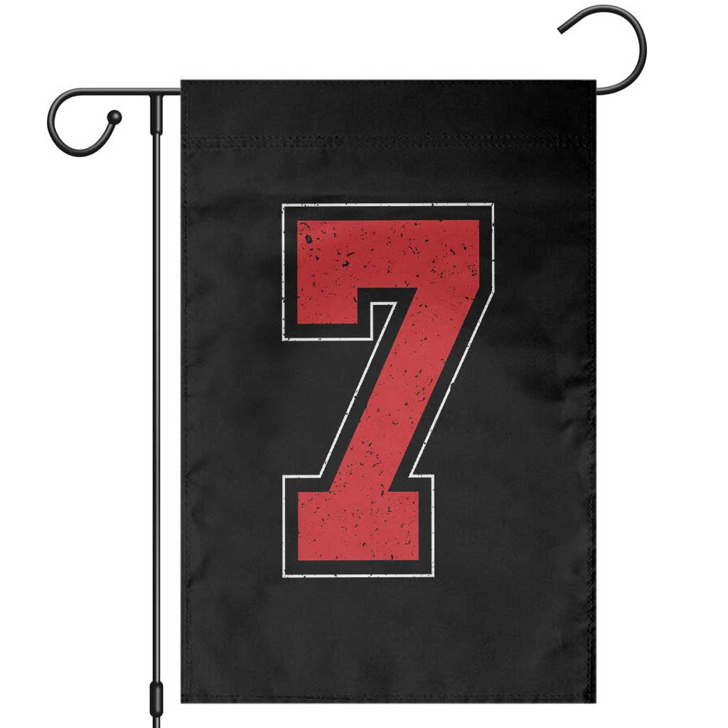 Number 7 Garden Flag Fan Varsity Sports Team 67 Jersey Number - Wonder Print Shop
