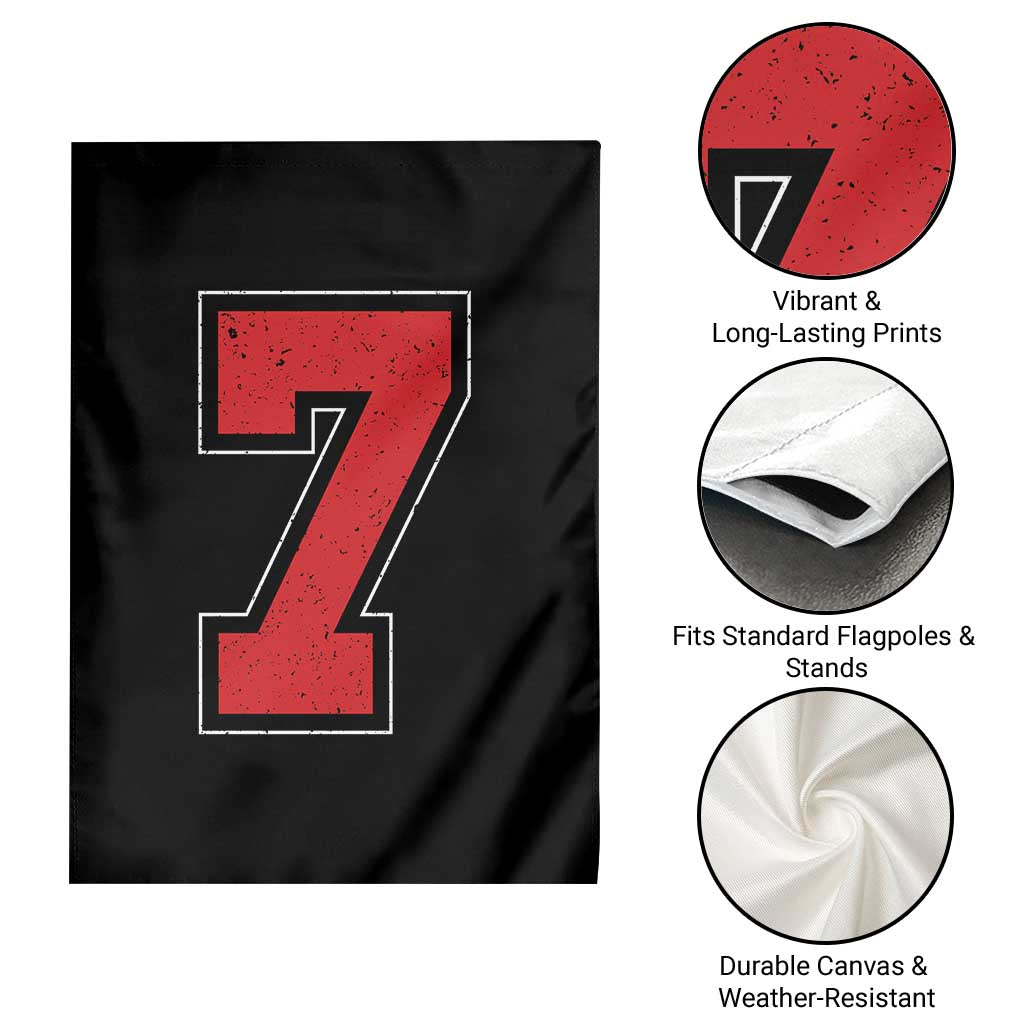 Number 7 Garden Flag Fan Varsity Sports Team 67 Jersey Number - Wonder Print Shop