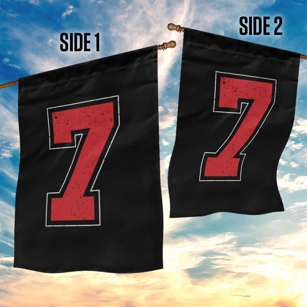 Number 7 Garden Flag Fan Varsity Sports Team 67 Jersey Number - Wonder Print Shop