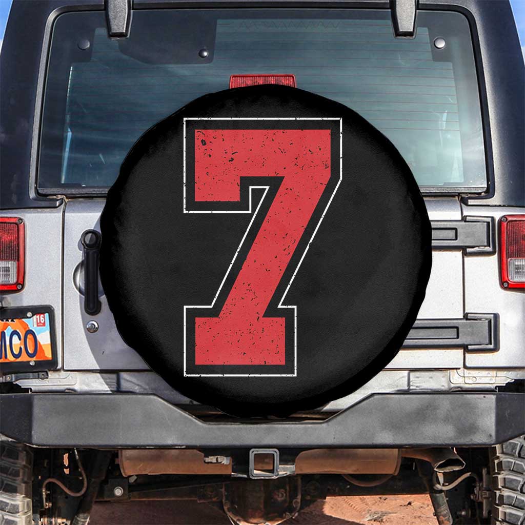 Number 7 Spare Tire Cover Fan Varsity Sports Team 67 Jersey Number - Wonder Print Shop
