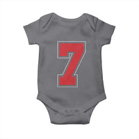 Number 7 Baby Onesie Fan Varsity Sports Team 67 Jersey Number - Wonder Print Shop