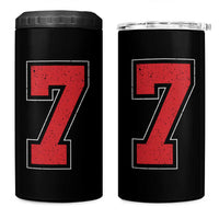 Number 7 4 in 1 Can Cooler Tumbler Fan Varsity Sports Team 67 Jersey Number - Wonder Print Shop