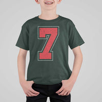 Number 7 T Shirt For Kid Fan Varsity Sports Team 67 Jersey Number - Wonder Print Shop