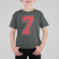Number 7 T Shirt For Kid Fan Varsity Sports Team 67 Jersey Number - Wonder Print Shop