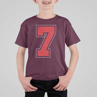 Number 7 T Shirt For Kid Fan Varsity Sports Team 67 Jersey Number - Wonder Print Shop