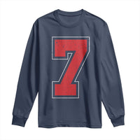 Number 7 Long Sleeve Shirt Fan Varsity Sports Team 67 Jersey Number - Wonder Print Shop