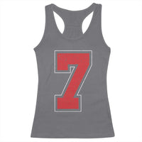Number 7 Racerback Tank Top Fan Varsity Sports Team 67 Jersey Number - Wonder Print Shop