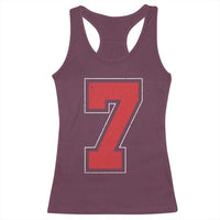 Number 7 Racerback Tank Top Fan Varsity Sports Team 67 Jersey Number - Wonder Print Shop
