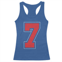 Number 7 Racerback Tank Top Fan Varsity Sports Team 67 Jersey Number - Wonder Print Shop
