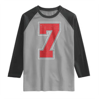 Number 7 Raglan Shirt Fan Varsity Sports Team 67 Jersey Number - Wonder Print Shop