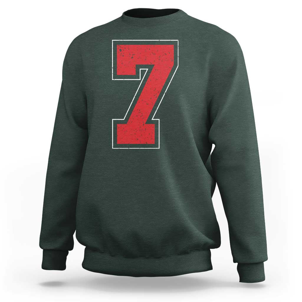 Number 7 Sweatshirt Fan Varsity Sports Team 67 Jersey Number - Wonder Print Shop