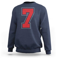 Number 7 Sweatshirt Fan Varsity Sports Team 67 Jersey Number - Wonder Print Shop