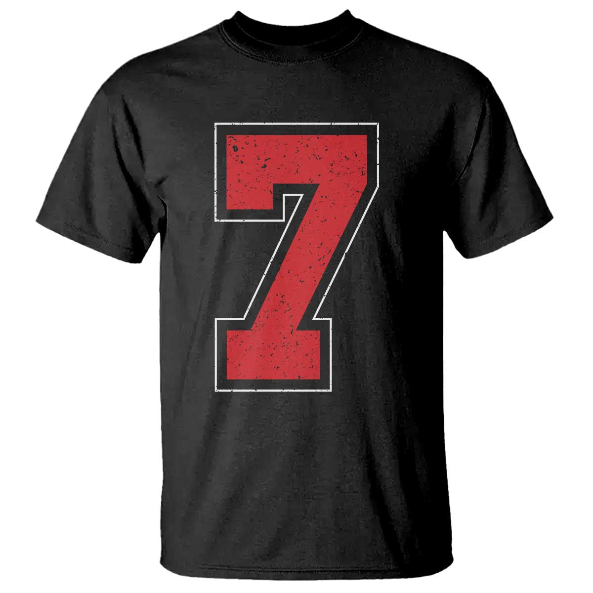 Number 7 T Shirt Fan Varsity Sports Team 67 Jersey Number - Wonder Print Shop