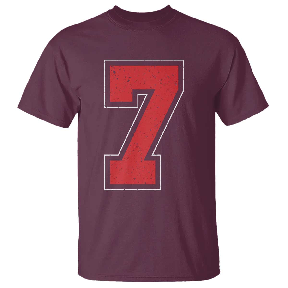 Number 7 T Shirt Fan Varsity Sports Team 67 Jersey Number - Wonder Print Shop