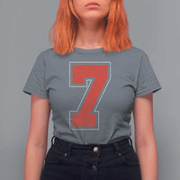 Number 7 T Shirt For Women Fan Varsity Sports Team 67 Jersey Number - Wonder Print Shop