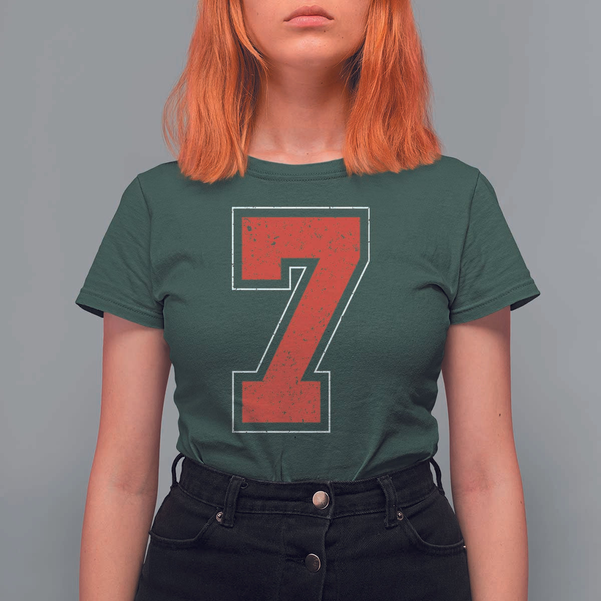 Number 7 T Shirt For Women Fan Varsity Sports Team 67 Jersey Number - Wonder Print Shop