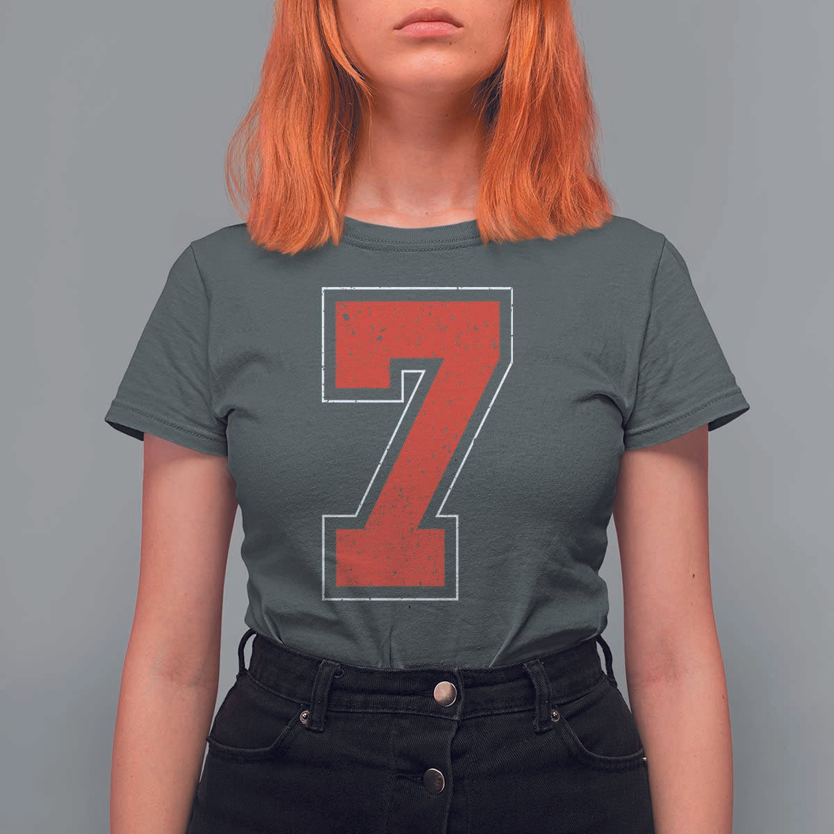 Number 7 T Shirt For Women Fan Varsity Sports Team 67 Jersey Number - Wonder Print Shop