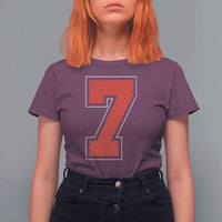Number 7 T Shirt For Women Fan Varsity Sports Team 67 Jersey Number - Wonder Print Shop