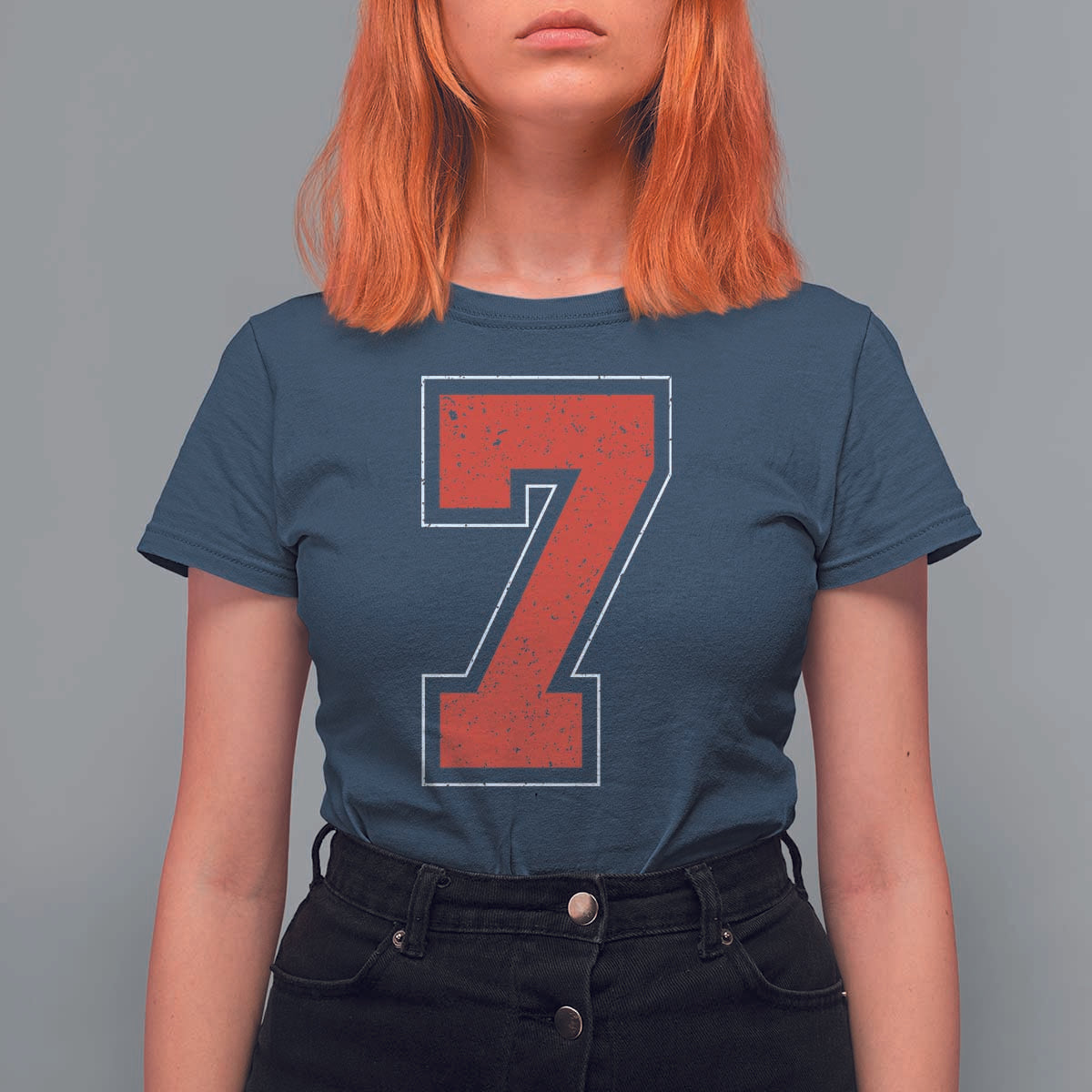 Number 7 T Shirt For Women Fan Varsity Sports Team 67 Jersey Number - Wonder Print Shop