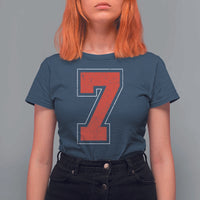 Number 7 T Shirt For Women Fan Varsity Sports Team 67 Jersey Number - Wonder Print Shop