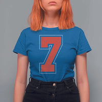 Number 7 T Shirt For Women Fan Varsity Sports Team 67 Jersey Number - Wonder Print Shop