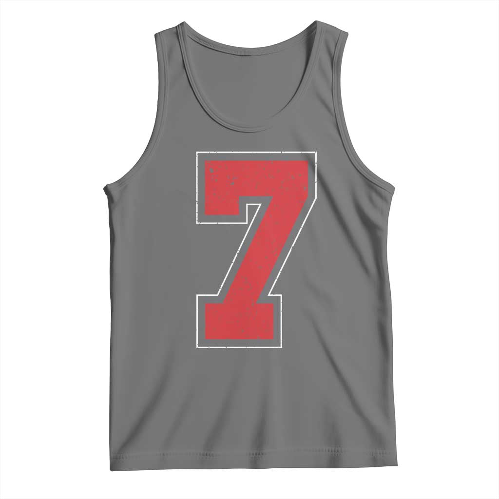 Number 7 Tank Top Fan Varsity Sports Team 67 Jersey Number - Wonder Print Shop