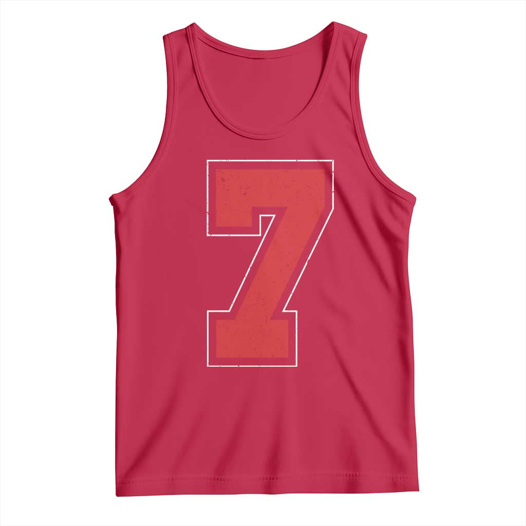 Number 7 Tank Top Fan Varsity Sports Team 67 Jersey Number - Wonder Print Shop