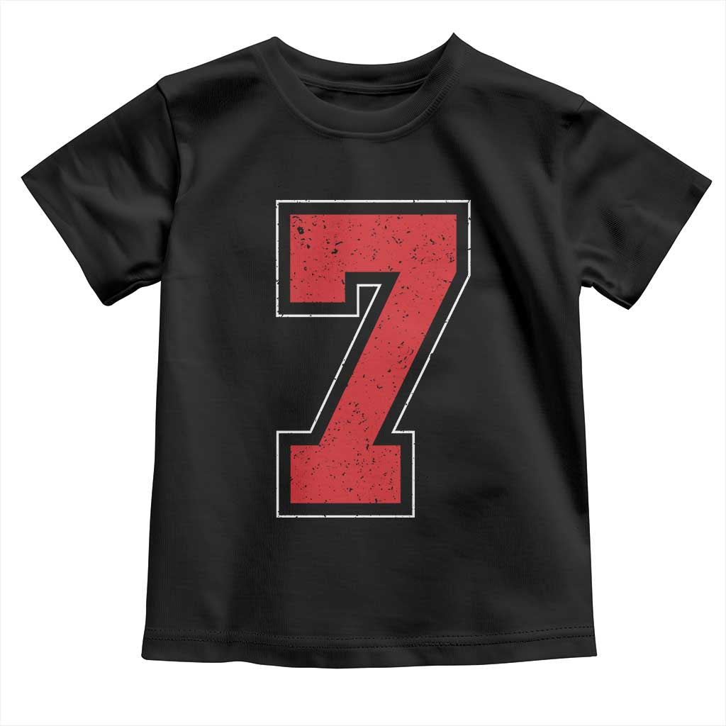 Number 7 Toddler T Shirt Fan Varsity Sports Team 67 Jersey Number - Wonder Print Shop