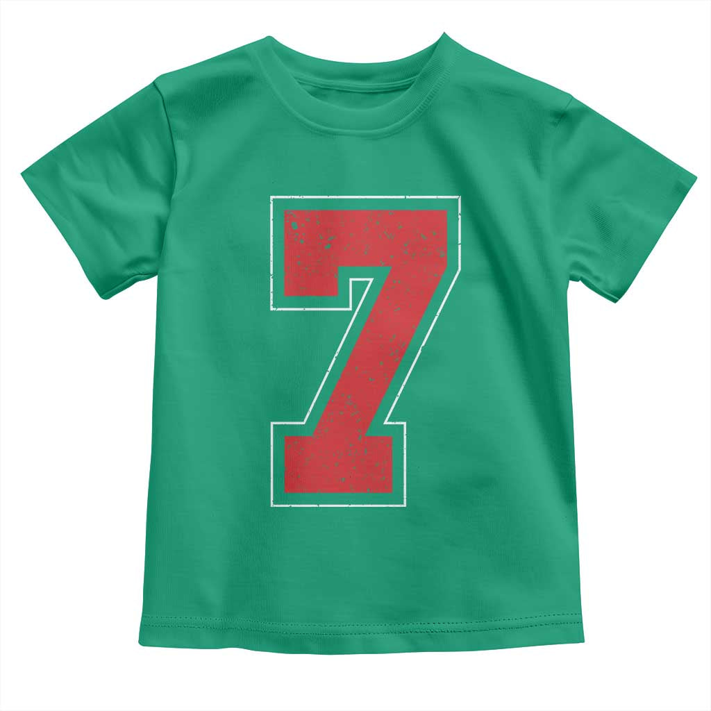 Number 7 Toddler T Shirt Fan Varsity Sports Team 67 Jersey Number - Wonder Print Shop