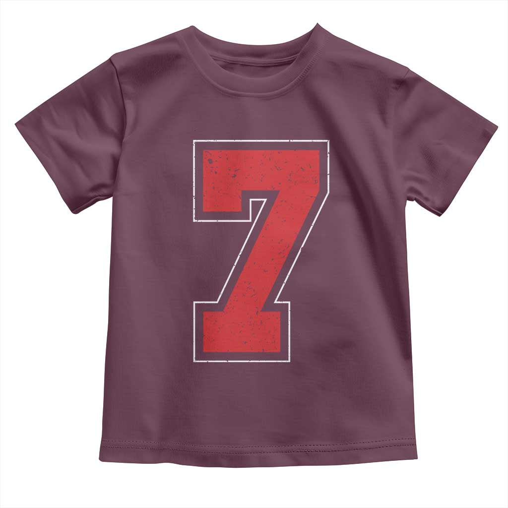 Number 7 Toddler T Shirt Fan Varsity Sports Team 67 Jersey Number - Wonder Print Shop