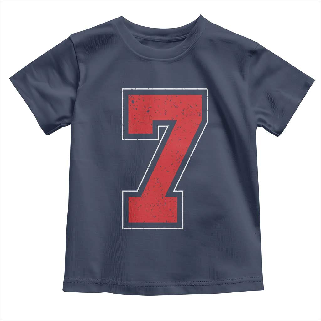 Number 7 Toddler T Shirt Fan Varsity Sports Team 67 Jersey Number - Wonder Print Shop