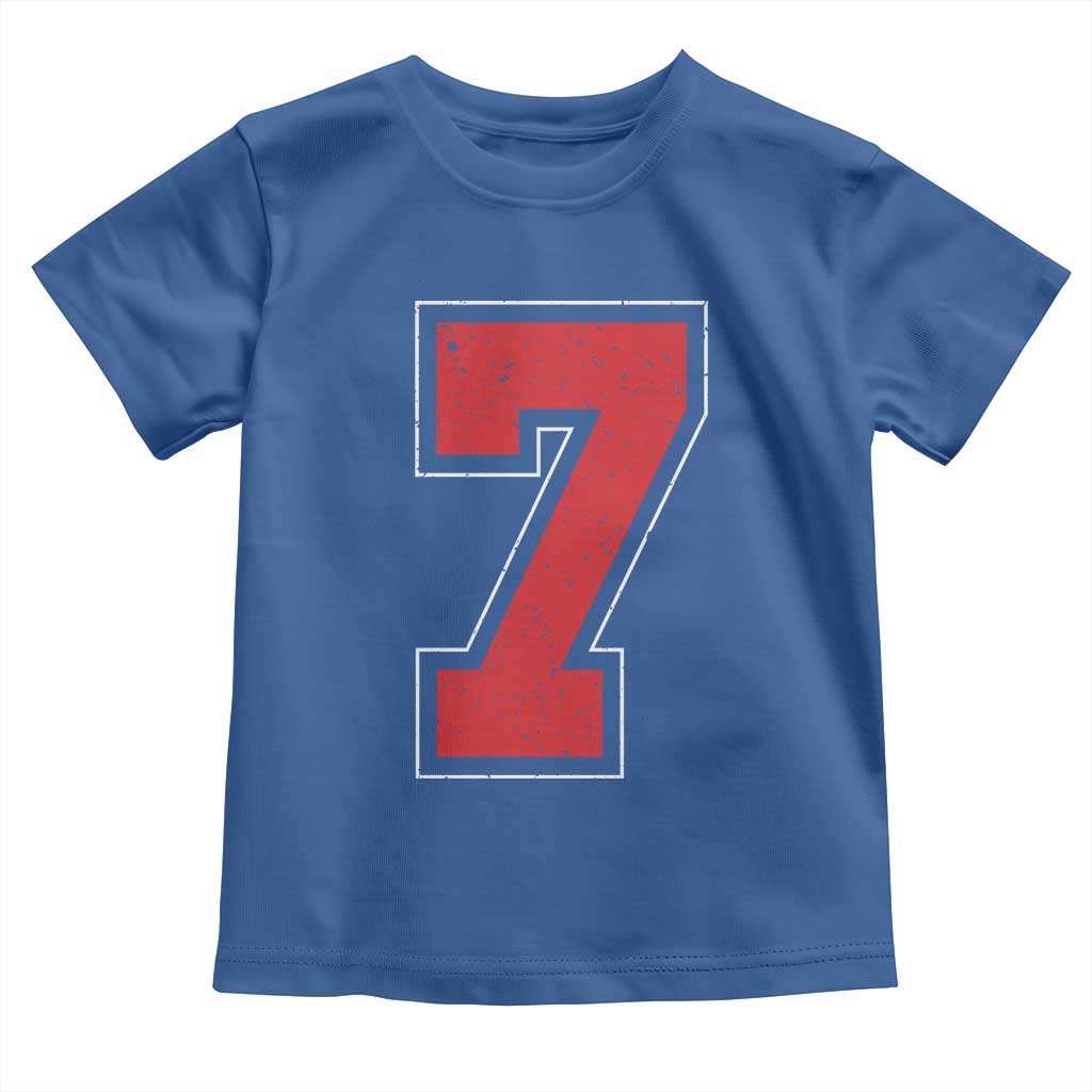 Number 7 Toddler T Shirt Fan Varsity Sports Team 67 Jersey Number - Wonder Print Shop