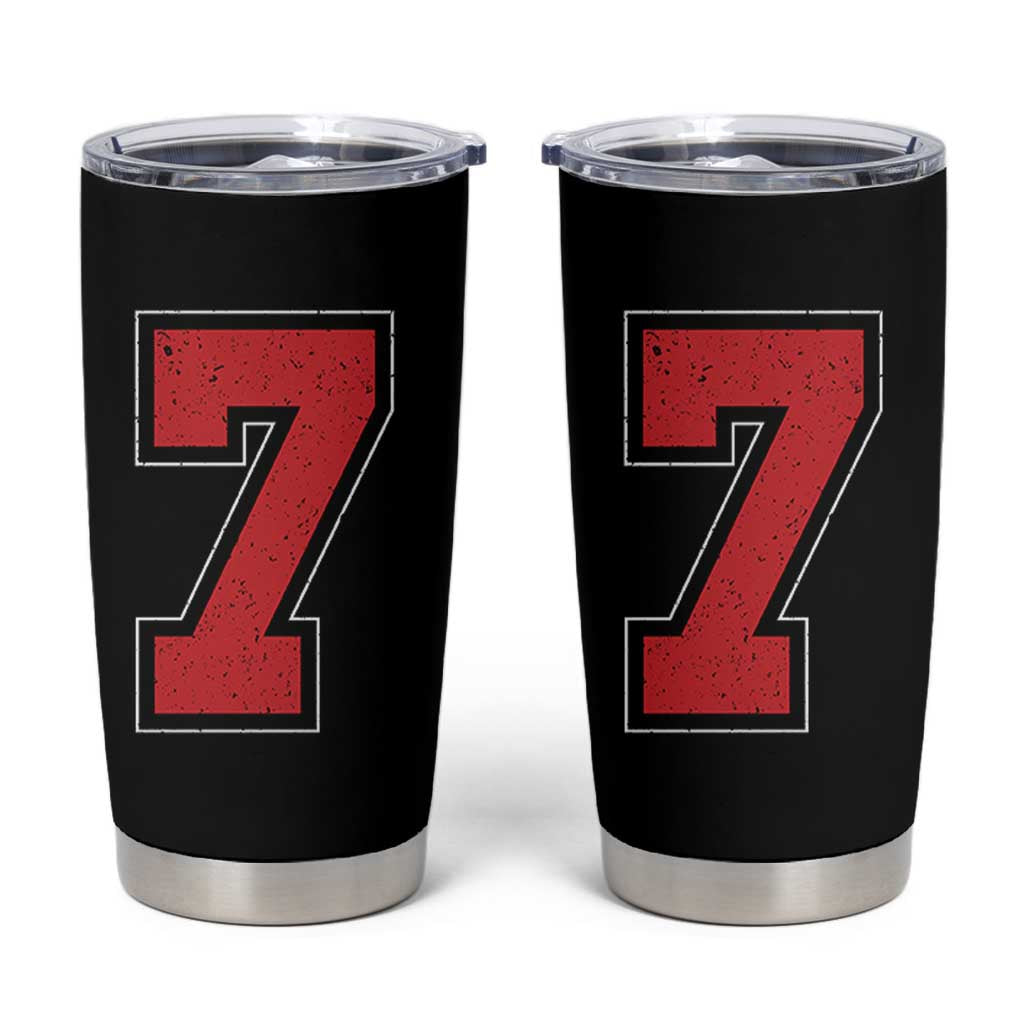 Number 7 Tumbler Cup Fan Varsity Sports Team 67 Jersey Number - Wonder Print Shop