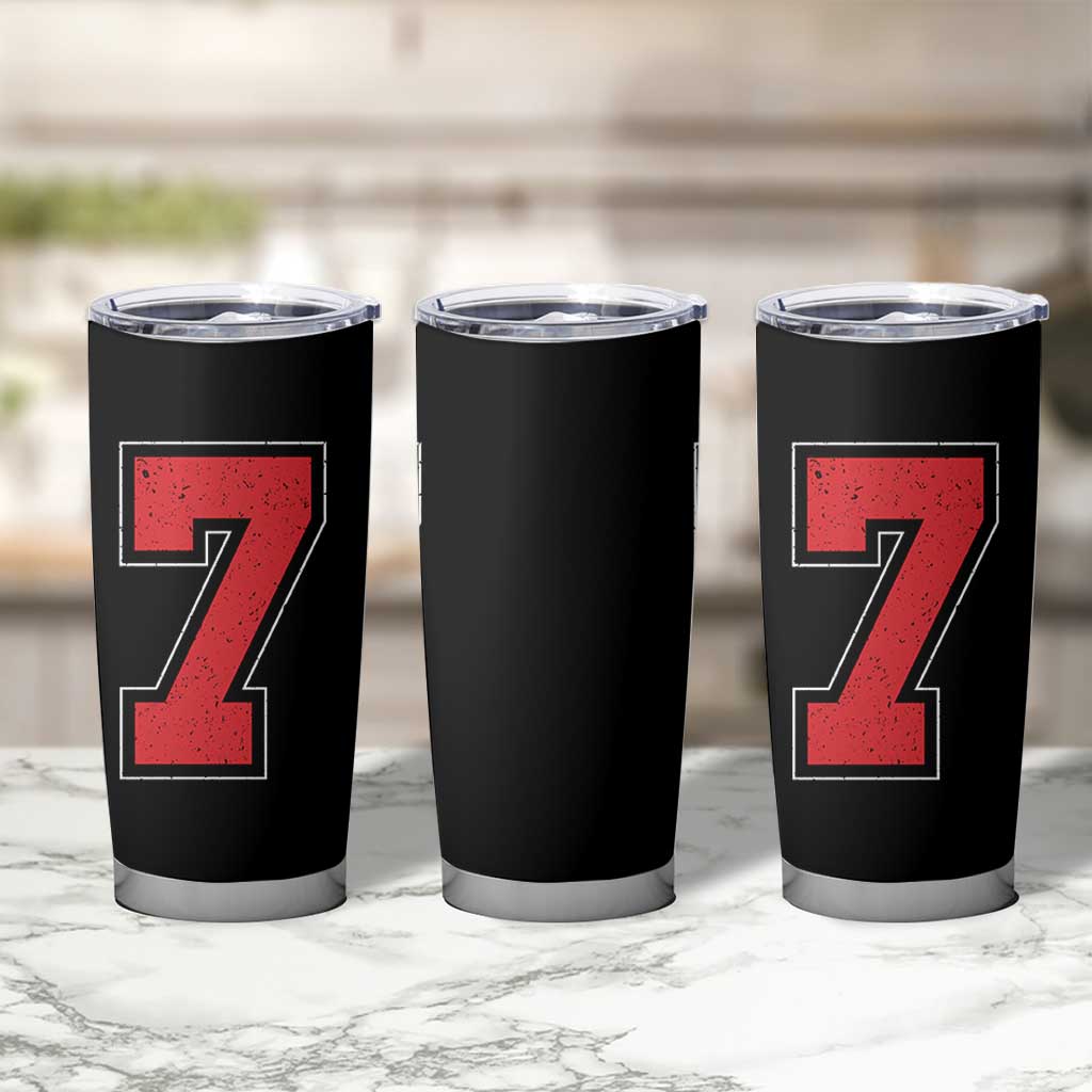 Number 7 Tumbler Cup Fan Varsity Sports Team 67 Jersey Number - Wonder Print Shop