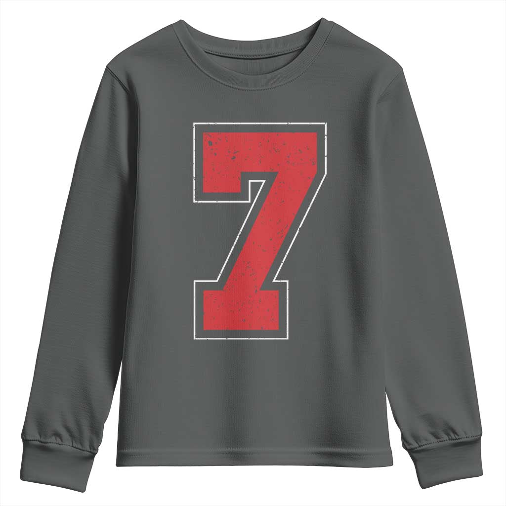 Number 7 Youth Sweatshirt Fan Varsity Sports Team 67 Jersey Number - Wonder Print Shop