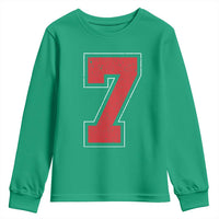 Number 7 Youth Sweatshirt Fan Varsity Sports Team 67 Jersey Number - Wonder Print Shop