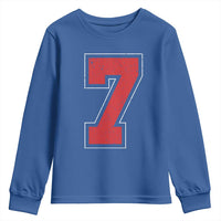 Number 7 Youth Sweatshirt Fan Varsity Sports Team 67 Jersey Number - Wonder Print Shop