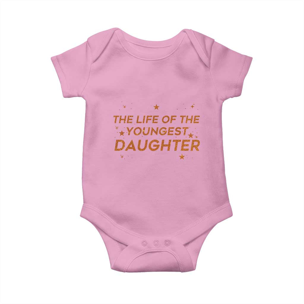 Funny The Life Of The Youngest Daughter Baby Onesie Sparkle Star - Wonder Print Shop